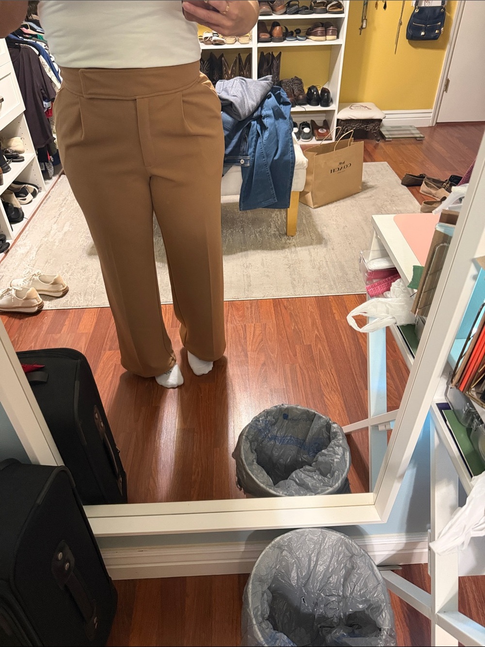 Tahari Wide Leg Pants in Camel Brown